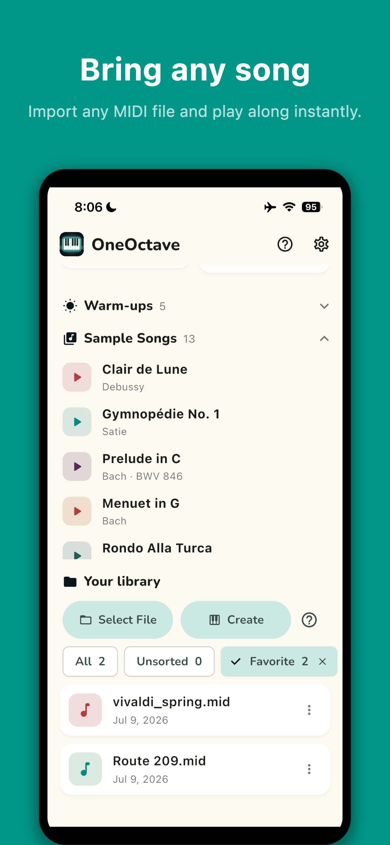 Bring any song — import any MIDI