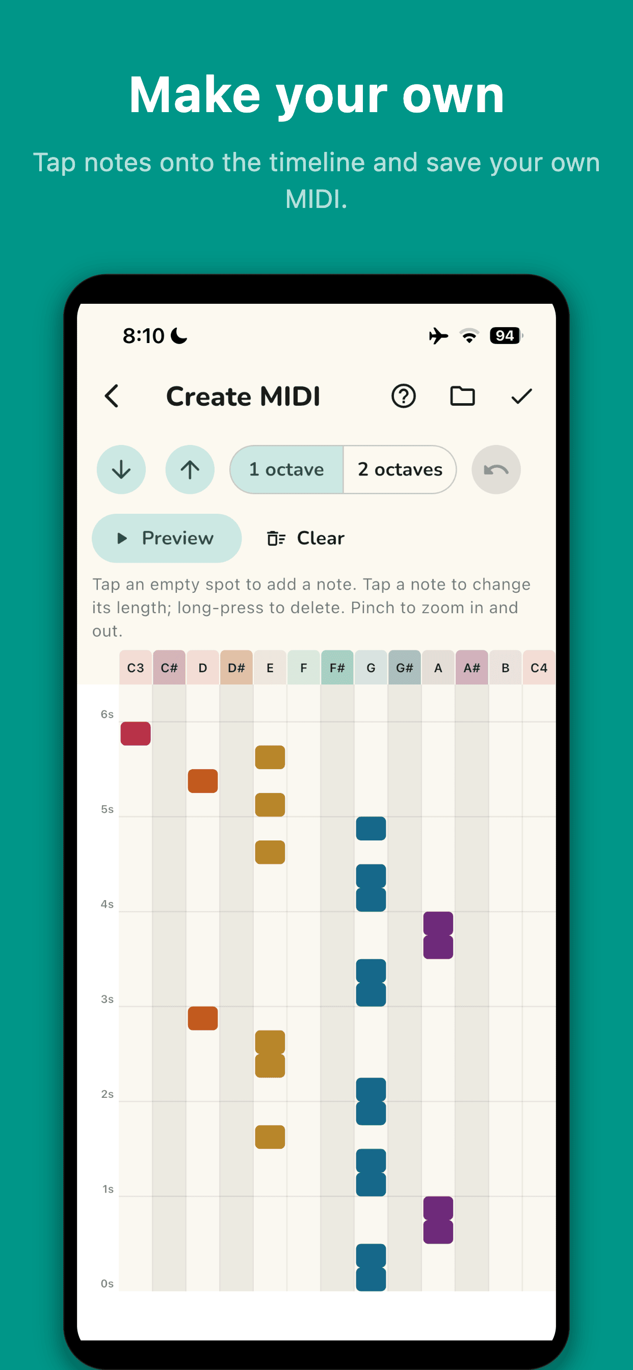 Make your own in the MIDI editor