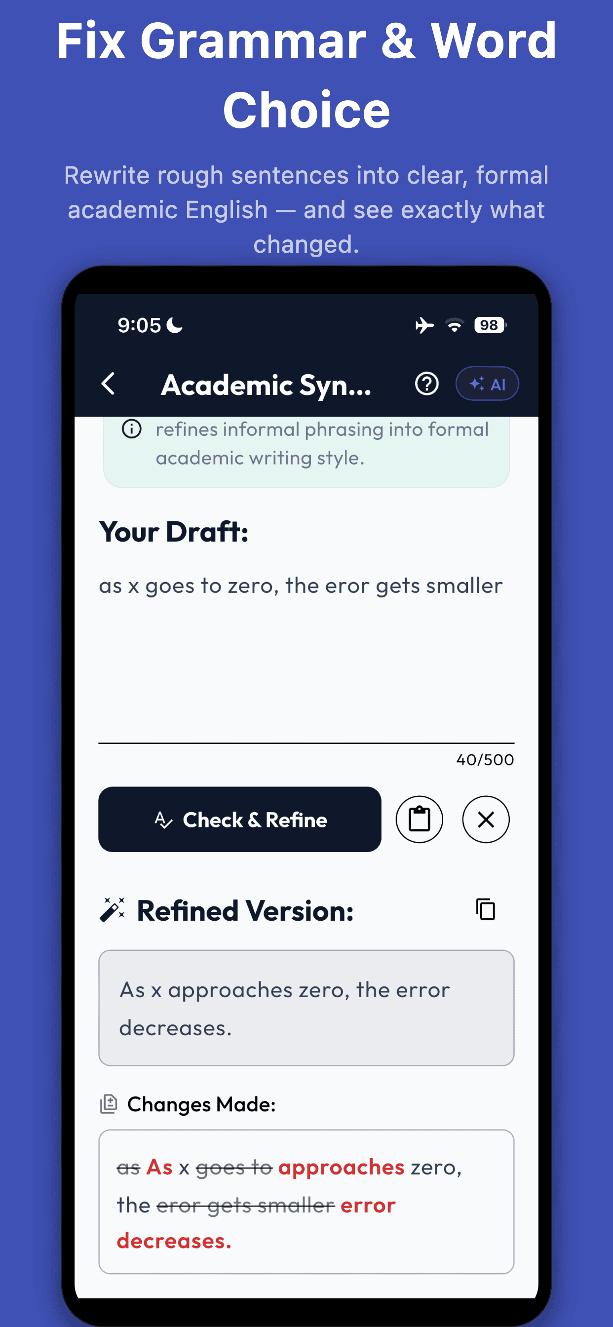 Fix Grammar & Word Choice