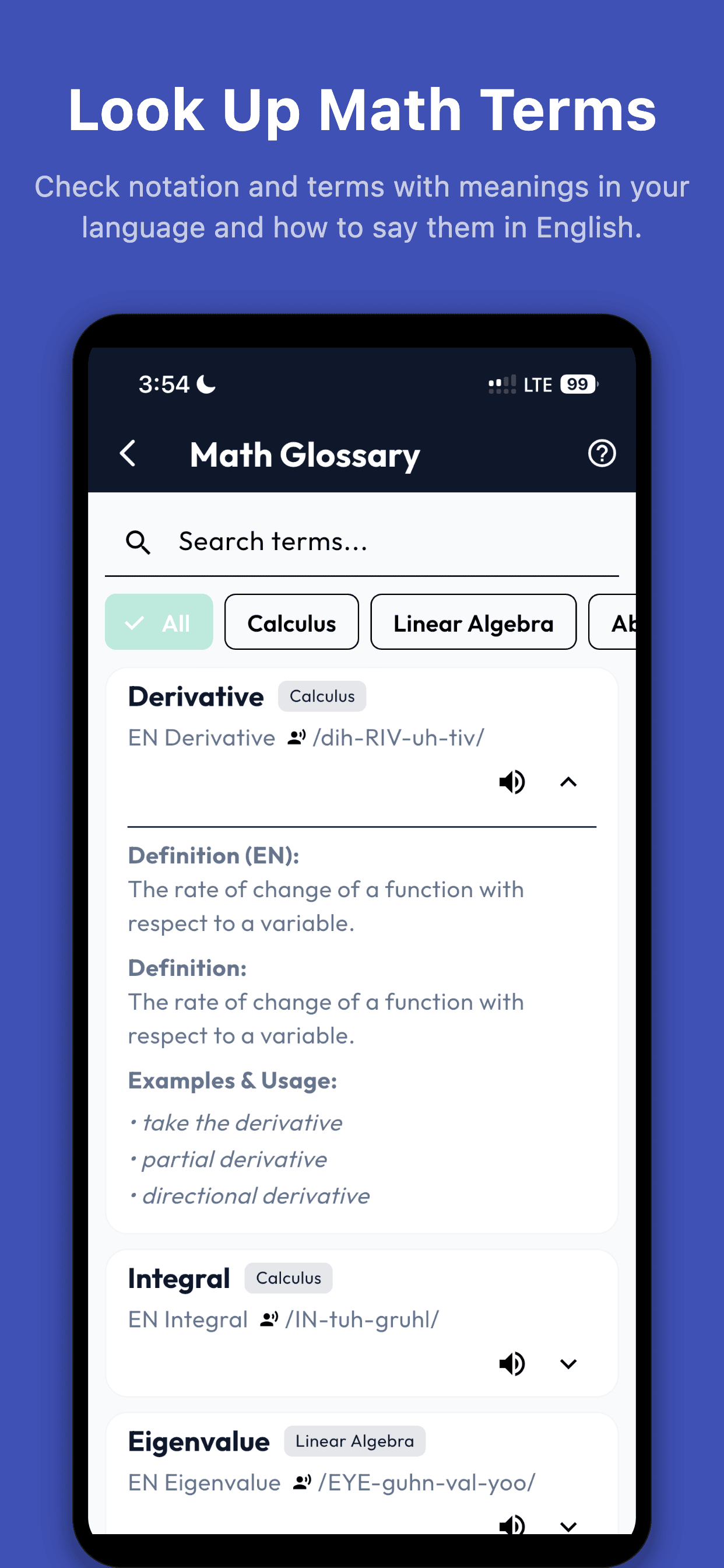 Look Up Math Terms